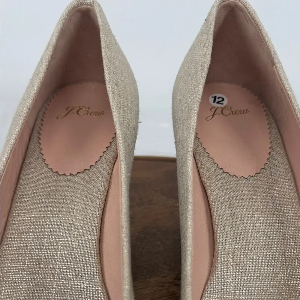J Crew Shoes Wm 12 Espadrille Wedge Heels Seville Gold Metallic Slip On